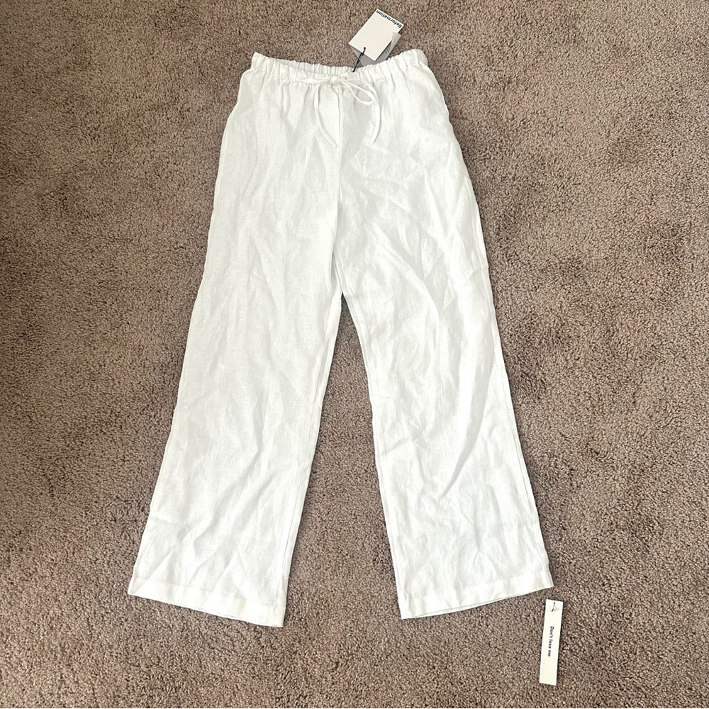 NEW Reformation Olina Linen Pant White Size XSP